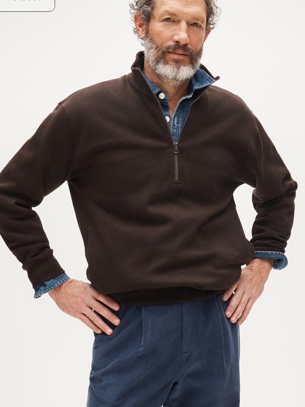 J crew earthen umber 83 fleece quarter-zip sweatshirt